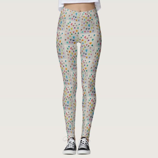Kleine Herzen Fliesen Leggings (Vorderseite)