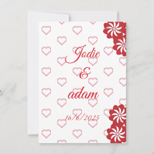 Kleine Herzen Hochzeit Einladung (Vorderseite)