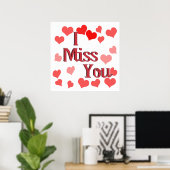 Kleine Herzen - ich vermisse dich Poster (Heimbüro)