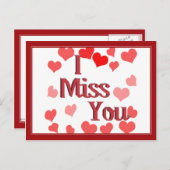 Kleine Herzen - ich vermisse dich Postkarte (Vorne/Hinten)