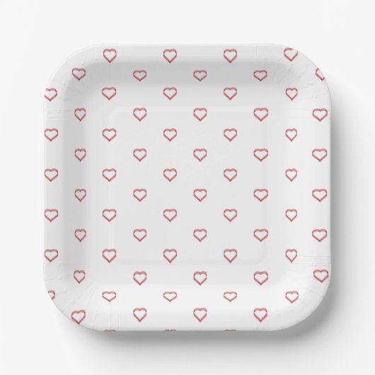 kleine Herzen Papierplatten Pappteller (Vorderseite)