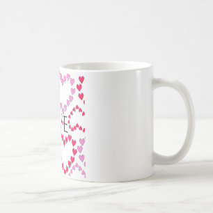 Kleine Herzen Rosa Rot Liebe Kaffeetasse
