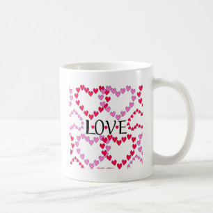 Kleine Herzen Rosa Rot Liebe Kaffeetasse