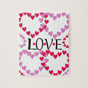 Kleine Herzen Rosa Rot Liebe Puzzle