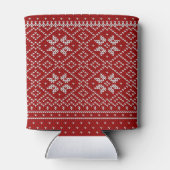 Kleine Herzen Schneeflocken Muster | Can Cooler Dosenkühler (Rückseite)