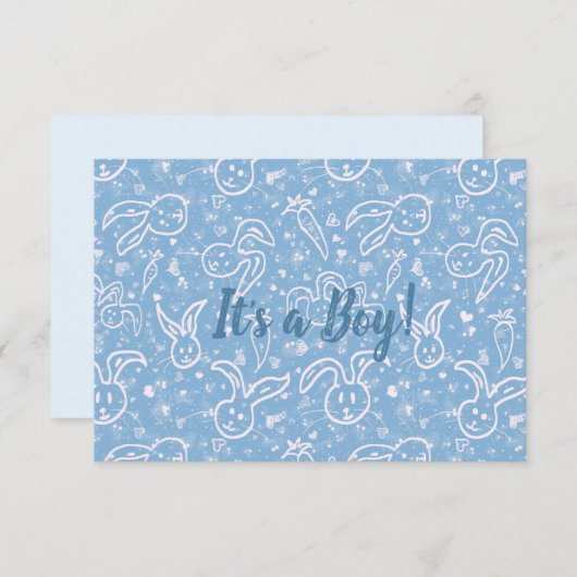 Kleine Herzen und Bunnies - transparentes Muster. Ankündigung (Vorne/Hinten)