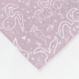 Kleine Herzen und Bunnies - transparentes Muster. Fleecedecke