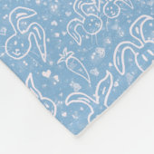Kleine Herzen und Bunnies - transparentes Muster. Fleecedecke (Ecke)