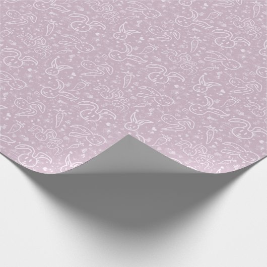 Kleine Herzen und Bunnies - transparentes Muster. Geschenkpapier (Ecke)