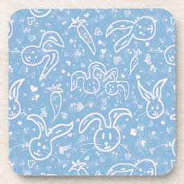 Kleine Herzen und Bunnies - transparentes Muster. Getränkeuntersetzer