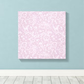 Kleine Herzen und Bunnies - transparentes Muster. Leinwanddruck (Insitu (Holzboden))