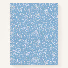 Kleine Herzen und Bunnies - transparentes Muster. Notizblock