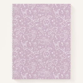 Kleine Herzen und Bunnies - transparentes Muster. Notizblock