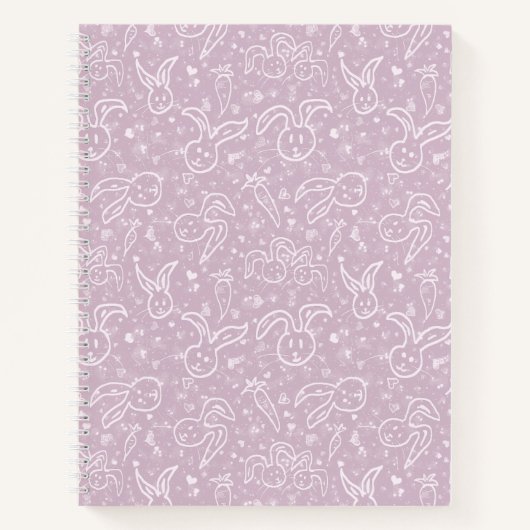 Kleine Herzen und Bunnies - transparentes Muster. Notizblock (Vorderseite)