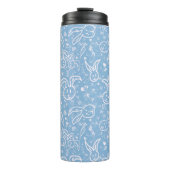 Kleine Herzen und Bunnies - transparentes Muster. Thermosbecher (Vorderseite)