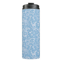 Kleine Herzen und Bunnies - transparentes Muster. Thermosbecher