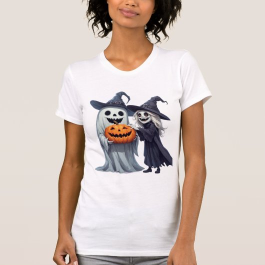 Kleine Hexe Geist Jack O Lantern 👻 T-Shirt (Vorderseite)