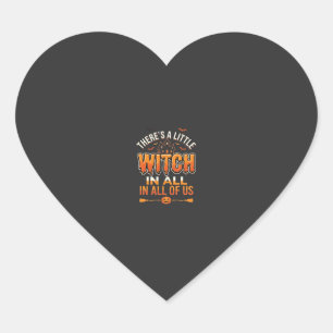 Kleine Hexe Halloween Hexe Typografie Design_1 Herz-Aufkleber