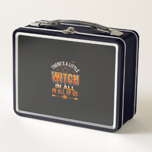 Kleine Hexe Halloween Hexe Typografie Design_1 Metall Brotdose