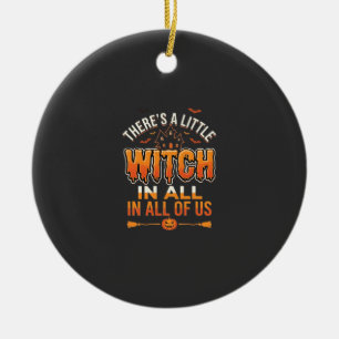 Kleine Hexe Halloween-Hexen-Typografie-Design_1 Keramik Ornament