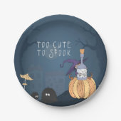 Kleine Hexe | Halloween-Party Personalisiert Pappteller (Vorderseite)