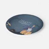 Kleine Hexe | Halloween-Party Personalisiert Pappteller (Schrägansicht)