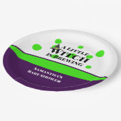 Kleine Hexe ist die Halloween-Kinderdusche brauen Pappteller (Schrägansicht)