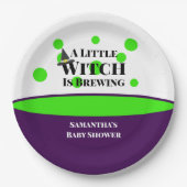 Kleine Hexe ist die Halloween-Kinderdusche brauen Pappteller (Vorderseite)