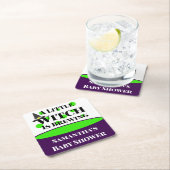 Kleine Hexe ist die Halloween-Kinderdusche brauen Rechteckiger Pappuntersetzer (Vor Ort)