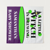 Kleine Hexe ist die Halloween-Kinderdusche brauen Wandteppich (Vorderseite (Horizontal))