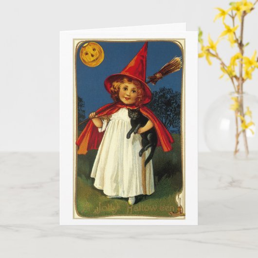 Kleine Hexe Karte (Gelbe Blume)