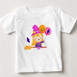 Kleine Hexe mit Balloons Baby T-shirt
