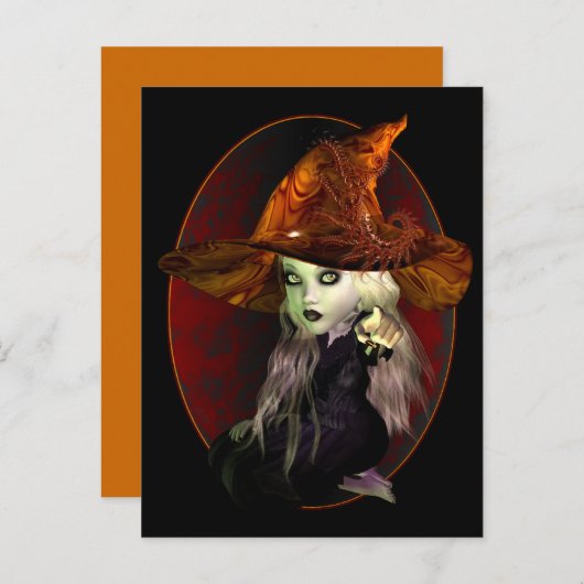 Kleine Hexe Postkarte (Vorne/Hinten)