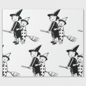 Kleine Hexe und Clown Geschenkpapier (Flach)