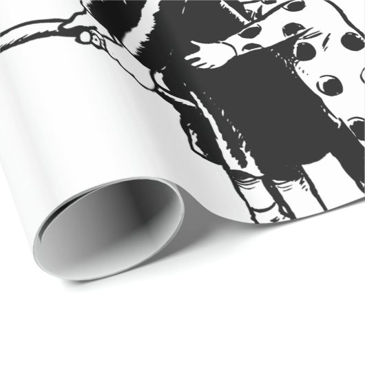 Kleine Hexe und Clown Geschenkpapier (Rolleneckpunkt)