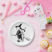 Kleine Hexe und Clown Pappteller (Party)