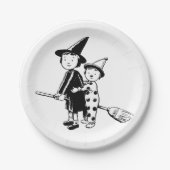 Kleine Hexe und Clown Pappteller (Vorderseite)