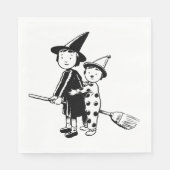Kleine Hexe und Clown Serviette (Vorderseite)