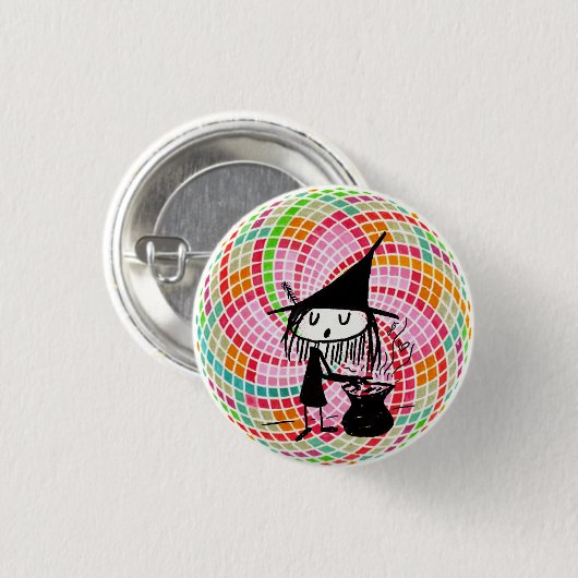 kleine Hexe und heilige Geometrie Button (Vorne & Hinten)