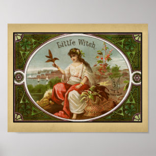 Kleine Hexe Vintage-Zigarrenkiste Poster