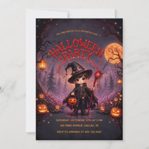 Kleine Hexen-Halloween-Party für Kinder  Einladung