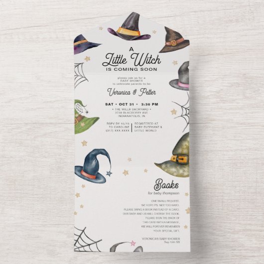 Kleine Hexendusche mit Kinderdusche All In One Einladung (Innen Boden)