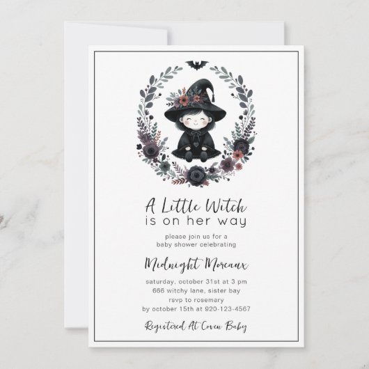 Kleine Hexenhauendusche Einladung (Vorderseite)