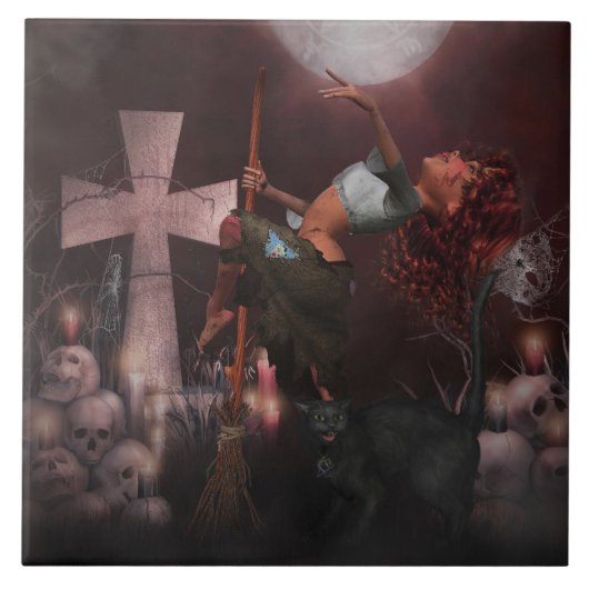 Kleine Hexenkachel Fliese (Vorderseite)