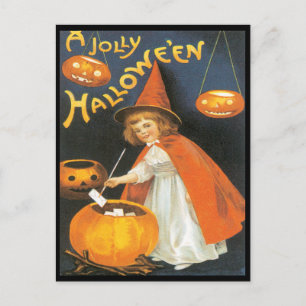 Kleine Hexenkorrektur Vintage Postkarte