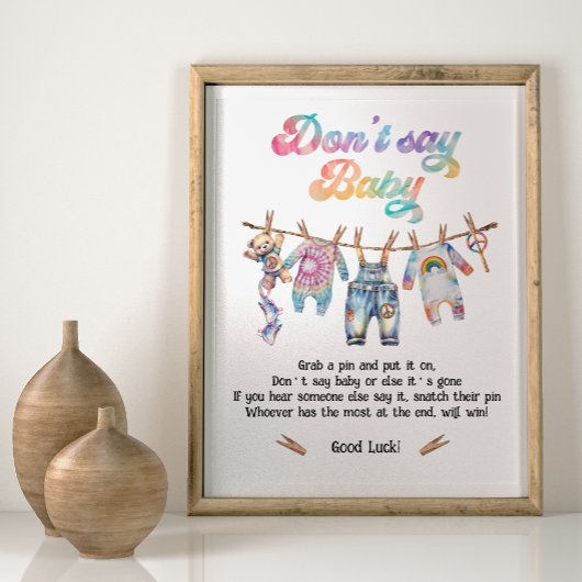 Kleine Hippie Clothesline Sage kein Baby Poster