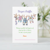 Kleine Hippie Tye Dye Clothesline Windelwölfe Einladung (Stehend Vorderseite)