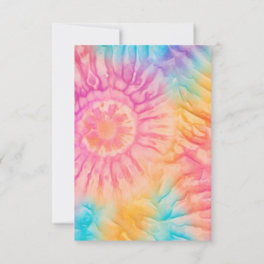 Kleine Hippie Tye Dye Clothesline Windelwölfe Einladung (Rückseite)