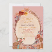 Kleine Hirschmädchen Woodland Animal Baby Dusche Einladung (Vorderseite)