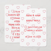kleine Hochzeit RSVP Karte (Vorne/Hinten)